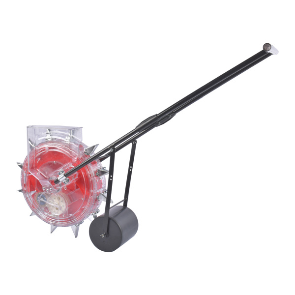 A1-手推播种机 Red Manual Seeder Hand-Push Garden Seeder Roller Seeding and Fertilizer Applicator, Row Planter Corn Planter Seeder for Soy Peanut Corn Cotton Soybean, 13.5cm Spacing-3