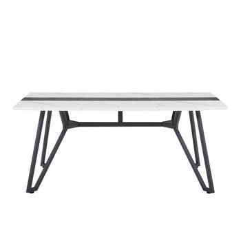 70.9\\"Rectangular Large Dining Table, Marble Grain Waterproof Large Desk for 8 People, Deluxe Family Dining Table with Adjustable Legs for Kitchen,Living Room,Office, White,70.9\\'\\'W x 35.4\\'\\'D x 30.0\\'\\'H