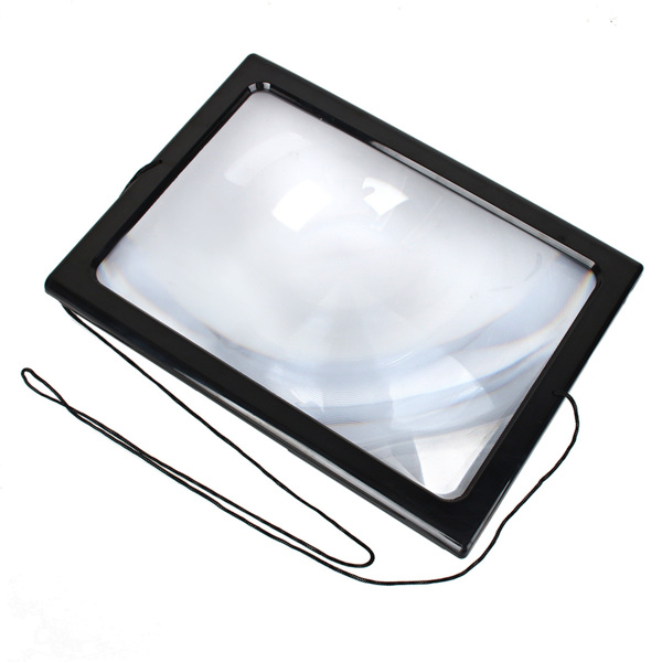 懒人支架式超薄led灯放大镜塑料材质A4纸阅读扩大镜-8