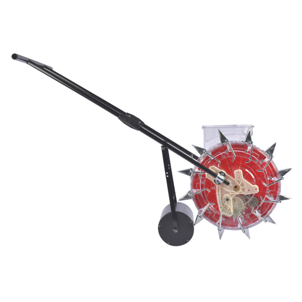 A1-手推播种机 Red Manual Seeder Hand-Push Garden Seeder Roller Seeding and Fertilizer Applicator, Row Planter Corn Planter Seeder for Soy Peanut Corn Cotton Soybean, 13.5cm Spacing-5