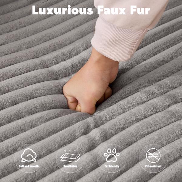 舒适躺椅压缩式沙发、深座无骨L形沙发、客厅卧室公寓休息室的极简主义模块化沙发卧铺、灯芯绒、灰色-5