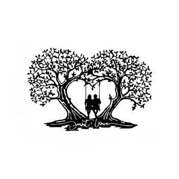 Love Tree Metal Wall Art Decor Wall Hanging for Home Living room Bedroom
