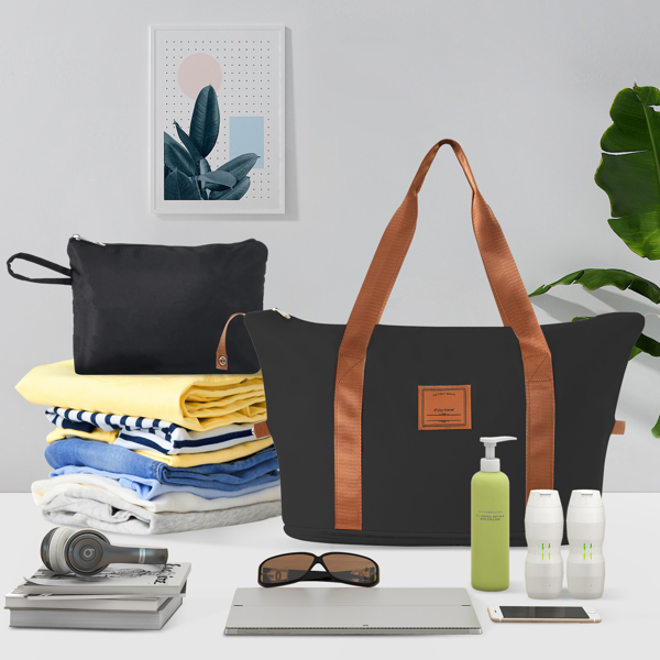 硬壳行李套装3件套带轮子的随身行李箱，TSA锁通用款-黑色-16