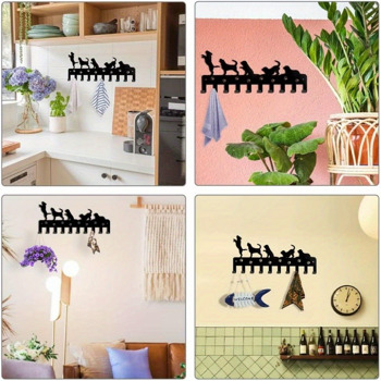 Dog-Themed Metal Key Holder & Animal-Inspired Wall Hook - Space-Saving Home Storage Solution for Hats, Coats & Accessories | Perfect for Living Rooms & Entryways.Key hooks.