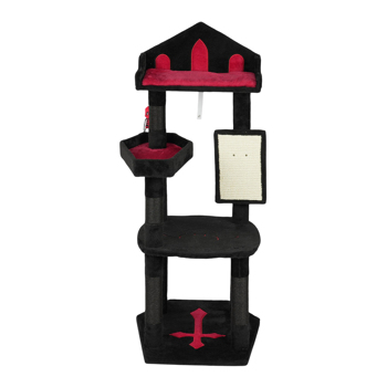 Gothic Cat Tree - 49in Black Cat Tower with Throne Goth Bed, Coffin-shaped Perch, Durable Sisal Scratching Posts, Goth Cat Tree for Majestic Rest