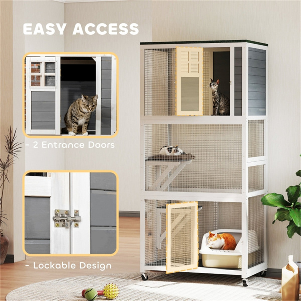 猫舍/木制猫屋（周末不发货）（ Amazon Shipping）（WalMart禁售）-7
