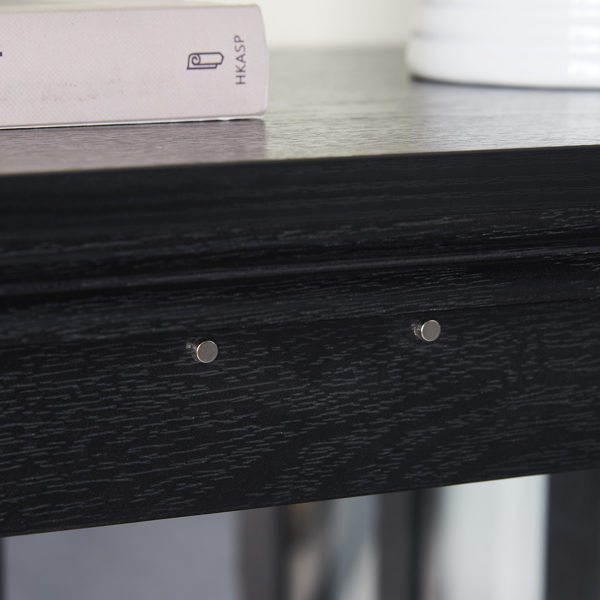 LED 古玩展示柜，带可调节搁板的古董展示柜，复古设计优质展示柜，带格子门，优雅书柜和储物柜，适用于家居装饰和组织 黑色-6