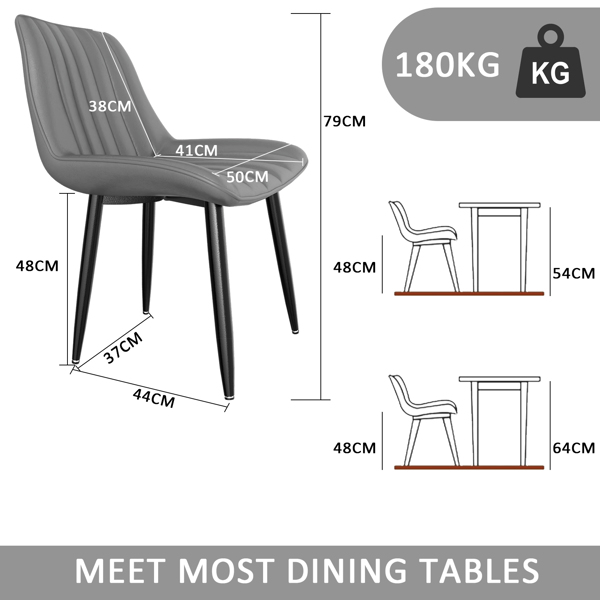 餐椅，现代厨房椅，北欧仿皮高背椅，适用于客厅厨房-2