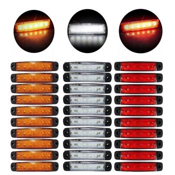 30 Pcs 12v 6 Led White Yellow Red Side Marker Light Position Truck Trailer