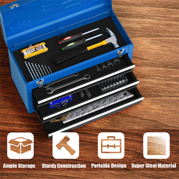 蓝色便携式车库机械工具箱（amazon shipping-发货，WALMART 禁止销售）周末不发货-8