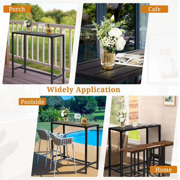 【替换85040527】黑色 带调节旋钮 铁 庭院吧桌 40in-18