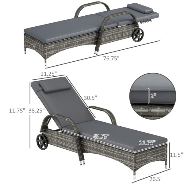 折叠式躺椅 /沙滩椅（周末不发货）（ Amazon Shipping）（WalMart禁售）-3