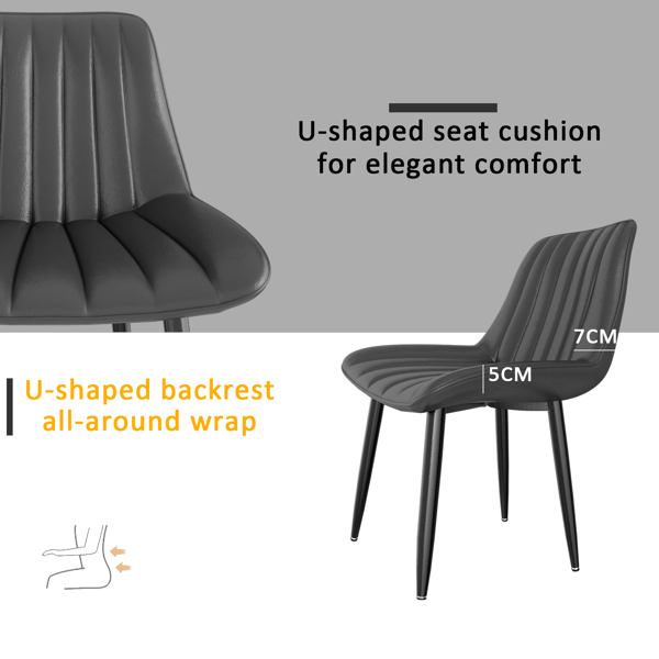 餐椅，现代厨房椅，北欧仿皮高背椅，适用于客厅厨房-3