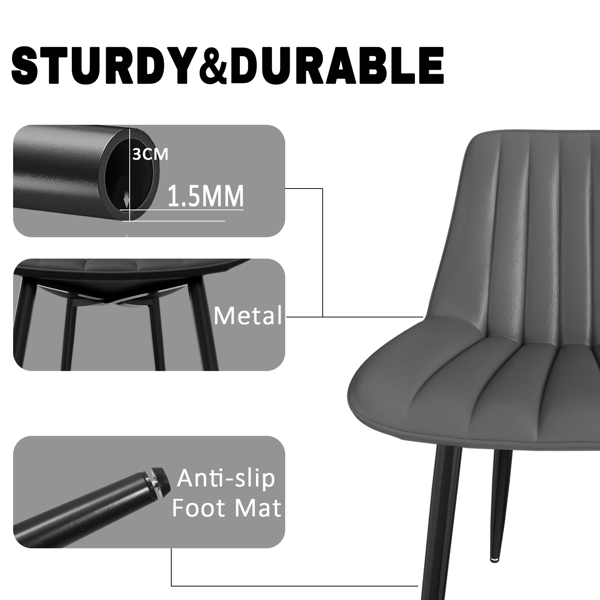 餐椅，现代厨房椅，北欧仿皮高背椅，适用于客厅厨房-5