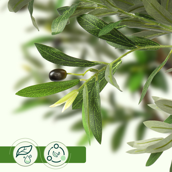 150cm 橄榄树 650叶片 26果 PVC 绢布 仿真树-4