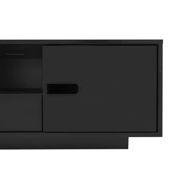 现代高光长方形咖啡桌，时尚中央桌，带储物空间，带 16 色 LED 灯的客厅装饰家具-11