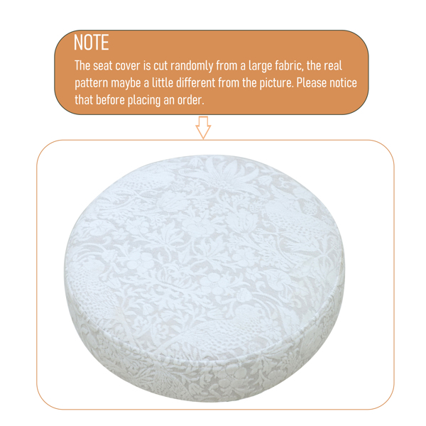 29 英寸花卉印花吧台高吧凳，带脚凳，两件套软垫圆形吧凳，适用于厨房和餐厅（黑白印花）-6