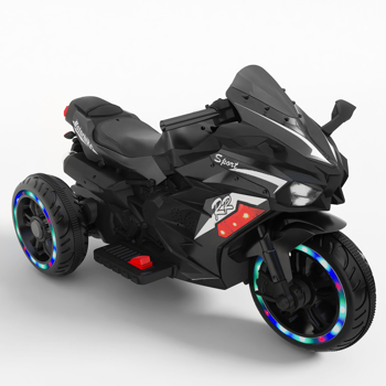 Motorcycle for Kids, 12V Electric Ride On Motorcycle for Brithday Gifts, Kids Motorcycle with LED Lights, Music