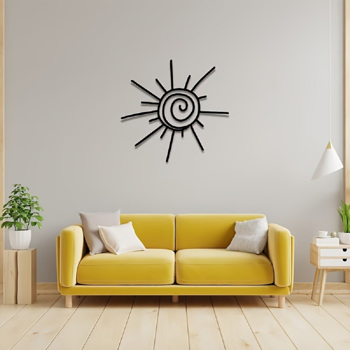 Grand Sophisticated Metal Sun Wall Art - Transverse Style. Beach Decor. Exterior Wall Hanger. Tough Metal Material - Wall Sculptures.