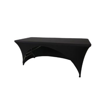 Tablecloth for Rectangle Tables, Washable , Wrinkle Resistant Stretchable Table Cover for Wedding, Banquet 6FT, Black