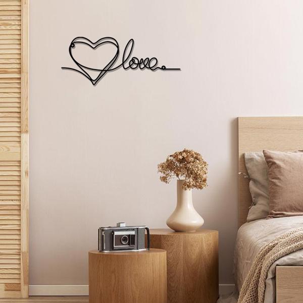 时尚的金属心爱墙装饰拥有极简主义的线条艺术-一个迷人的悬挂装饰，当代墙壁艺术为家庭（TikTok、temu下自提）-16