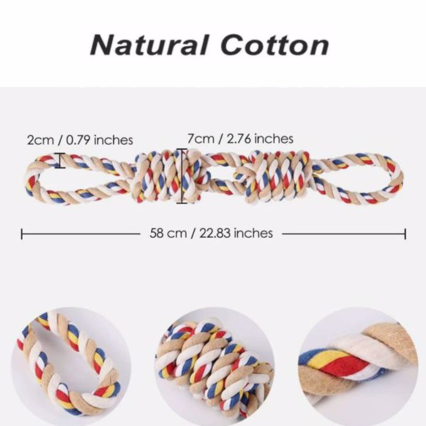 宠物用品狗狗棉绳玩具大号中大狗磨牙互动耐咬拔河绳结 大号：55-60*8.5cm长-2