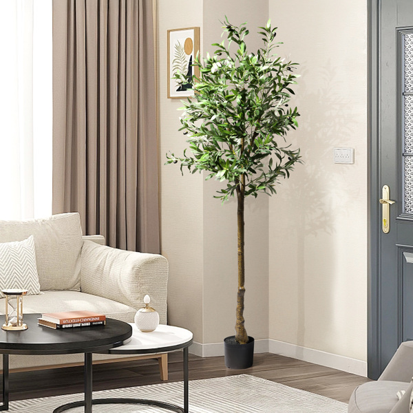 180cm 橄榄树 950叶片 38果 PVC 绢布 仿真树-6