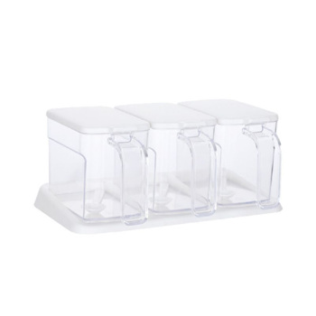 3 Pieces Clear Seasoning Storage Container for kitchen use