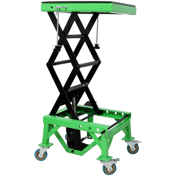 350 lbs Hydraulic Motorcycle Scissor Jack Lift Foot Step Wheels for Small Dirt Bikes,ATV Dirt Bike Scissor Stand With 4 Wheels,Green