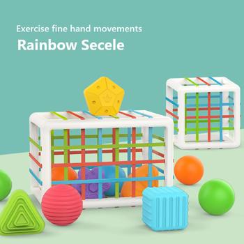 Baby Shape Sorting Toy Colorful Sorting Baby Toy with Elastic Bands  Early Learning Toys Gift