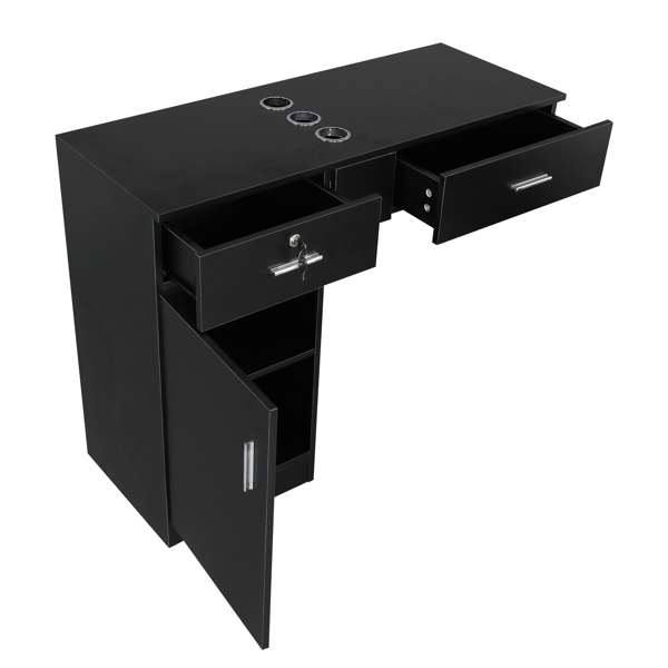 15厘E0刨花板麻面 2抽1锁1门3风筒 沙龙柜 N101 黑色【同款编码 63082170】-21