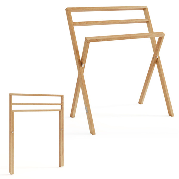 柚木毛巾架可折叠（amazon shipping-发货，WALMART/AMAZON禁止销售周末不发货-1