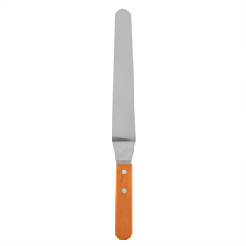Stainless Steel Spatula with Wooden Handle for Cake Bread Cream Smoother Baking Tool(3#)