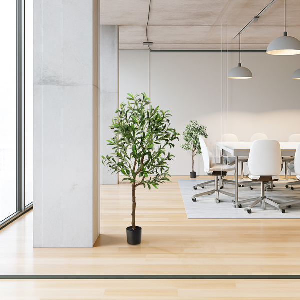 120cm 橄榄树 550叶片 22果 PVC 绢布 仿真树-9