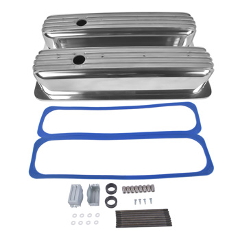 Tall Aluminum Finned Vortec Valve Covers Polished Center Bolt for Chevy SBC 283 305 327 350 1987-1997