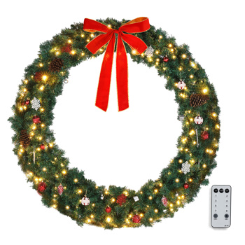 48in 150 Lights 450 Branches PVC Bow <b style=\\'color:red\\'>Decoration</b> Garland Garden Garland <b style=\\'color:red\\'>Decoration</b> Green
