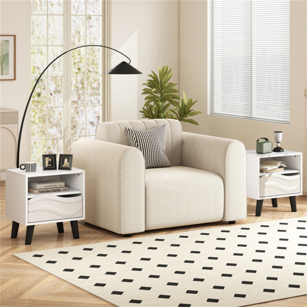 白色床头柜，带抽屉和开放式架子（amazon shipping-发货，WALMART禁止销售）-9