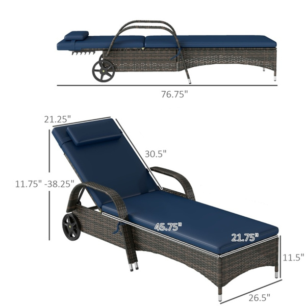 折叠式躺椅 /沙滩椅（周末不发货）（ Amazon Shipping）（WalMart禁售）-3