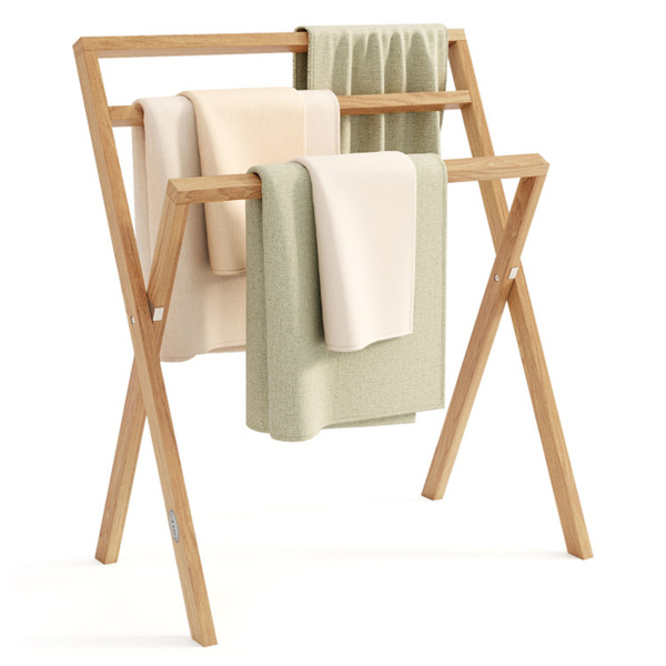 柚木毛巾架可折叠（amazon shipping-发货，WALMART/AMAZON禁止销售周末不发货-2