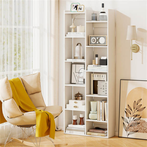 25.5英寸x 8英寸x 64英寸木制书架，带防翻倒套件-白色（amazon shipping-发货，WALMART禁止销售）周末不发货-9