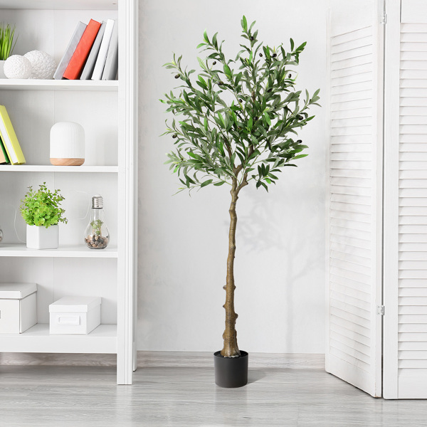 150cm 橄榄树 650叶片 26果 PVC 绢布 仿真树-8