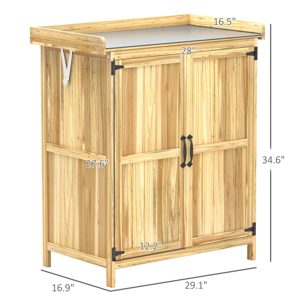 木质户外储物棚，花园工具屋橱柜 （ Amazon Shipping）（WalMart禁售）（周末不发货）-5