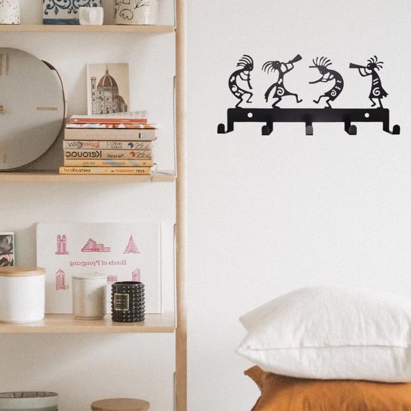 顶部缺口壁挂式衣架。复古黑色金属钥匙扣挂钩大衣，帽子和衣服是一个优质时尚的壁挂为您的家（TikTok、temu下自提）-6