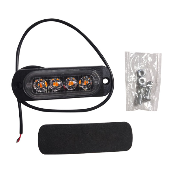 汽车货车4LED侧边灯 牌照灯爆闪中网灯 大功率频闪警示灯 常亮 黄色 4pcs-2