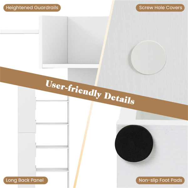 6层书架木制书架 -白色（amazon shipping-发货，WALMART禁止销售）周末不发货-4