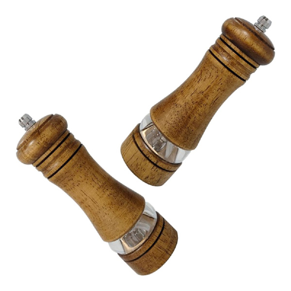 6寸手动胡椒磨陶瓷芯研磨器橡木亚克力黑椒研磨器多功能调味瓶 两个盒装-6