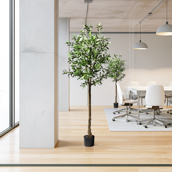 180cm 橄榄树 950叶片 38果 PVC 绢布 仿真树-9