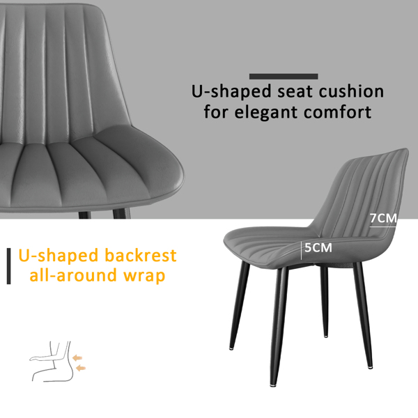 餐椅，现代厨房椅，北欧仿皮高背椅，适用于客厅厨房-3