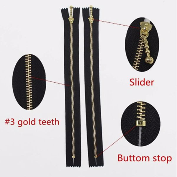 3#号手工DIY闭尾 10色箱包包金属 12cm15cm青古铜拉链 （红色，黄色，蓝色，本白，粉色，绿色，咖啡，紫色，卡其，黑色）-6