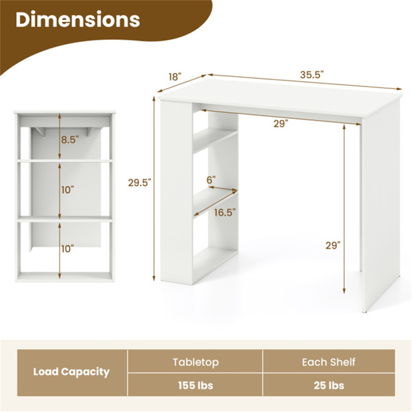 白色电脑桌，带书架（amazon shipping-发货，WALMART 禁止销售）周末不发货-4